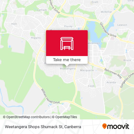 Mapa Weetangera Shops Shumack St