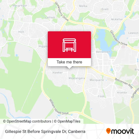Mapa Gillespie St Before Springvale Dr