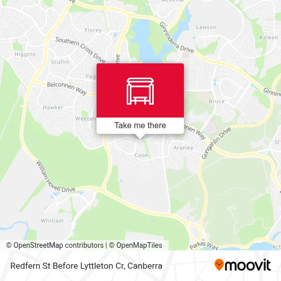 Mapa Redfern St Before Lyttleton Cr