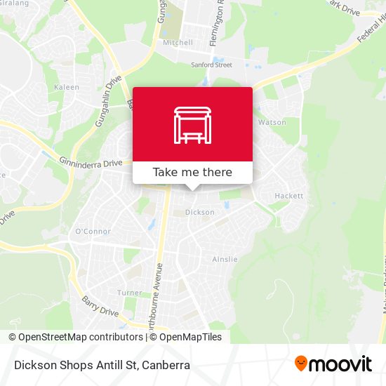 Mapa Dickson Shops Antill St