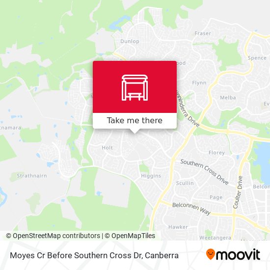 Moyes Cr Before Southern Cross Dr map
