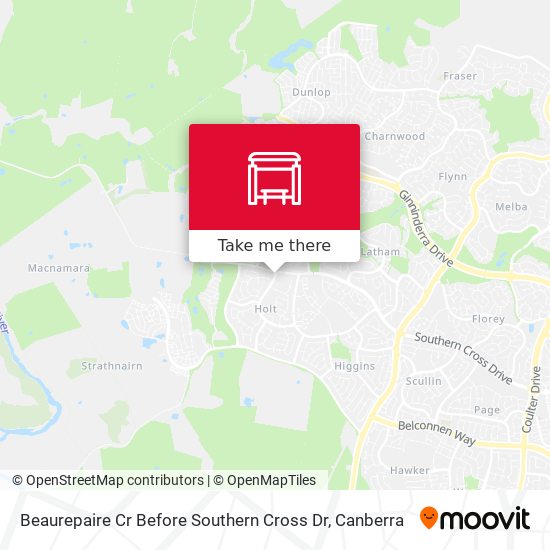Beaurepaire Cr Before Southern Cross Dr map