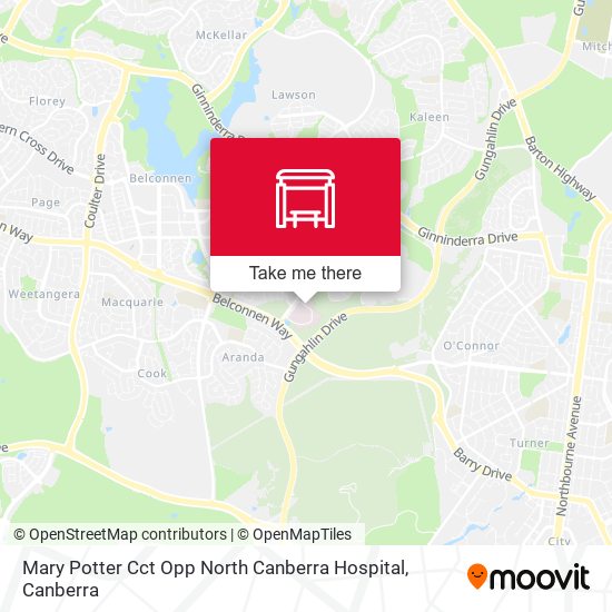 Mapa Mary Potter Cct Opp North Canberra Hospital