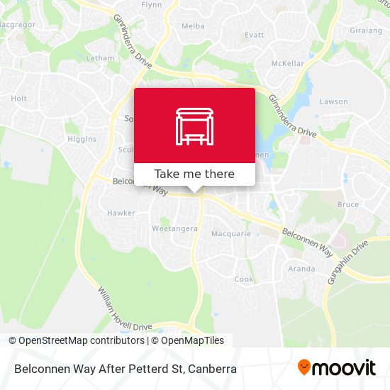 Belconnen Way After Petterd St map