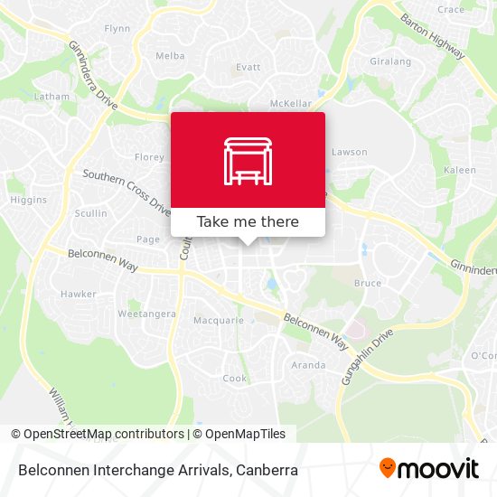 Mapa Belconnen Interchange Arrivals