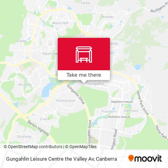 Mapa Gungahlin Leisure Centre the Valley Av