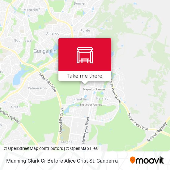 Manning Clark Cr Before Alice Crist St map
