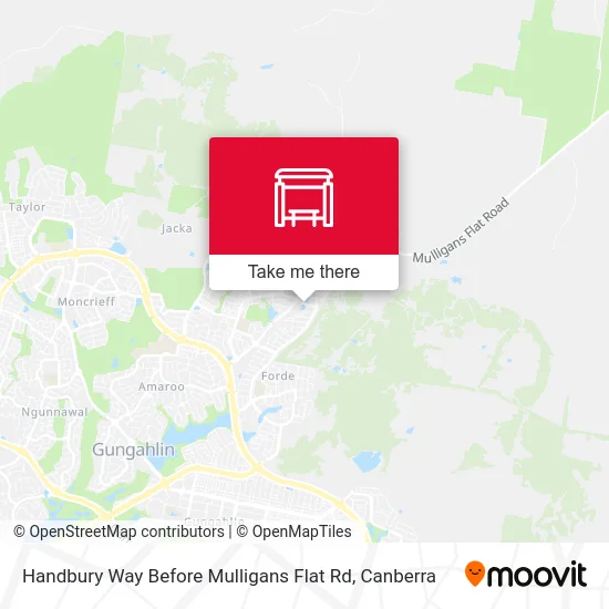 Mapa Handbury Way Before Mulligans Flat Rd