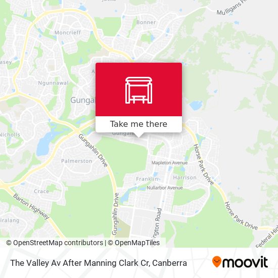 Mapa The Valley Av After Manning Clark Cr