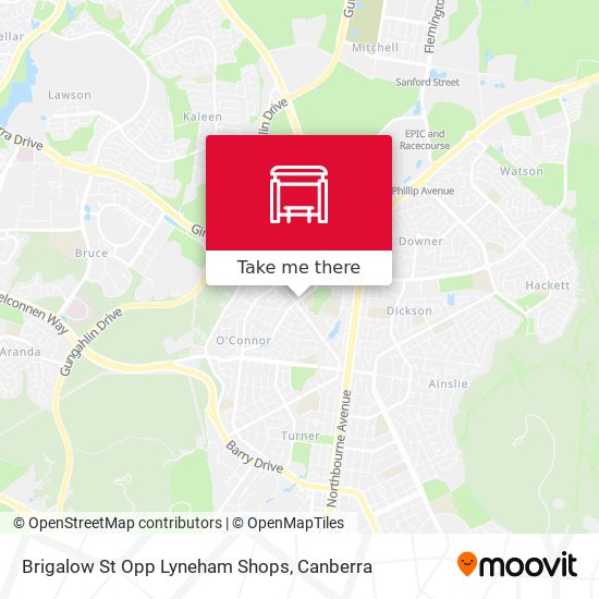 Mapa Brigalow St Opp Lyneham Shops