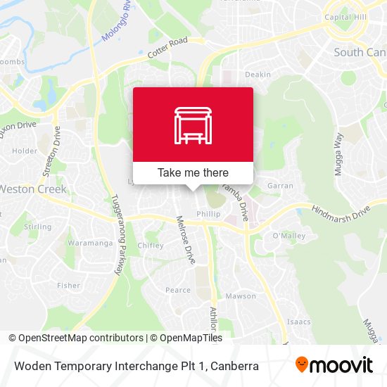 Mapa Woden Temporary Interchange Plt 1