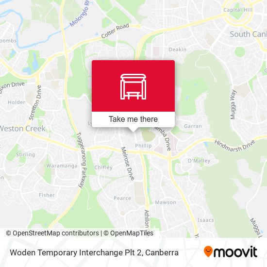 Mapa Woden Temporary Interchange Plt 2