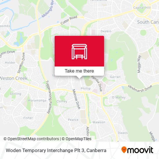 Mapa Woden Temporary Interchange Plt 3