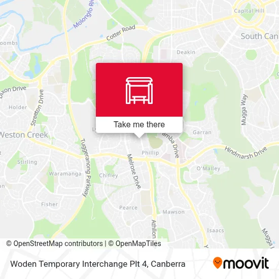Mapa Woden Temporary Interchange Plt 4