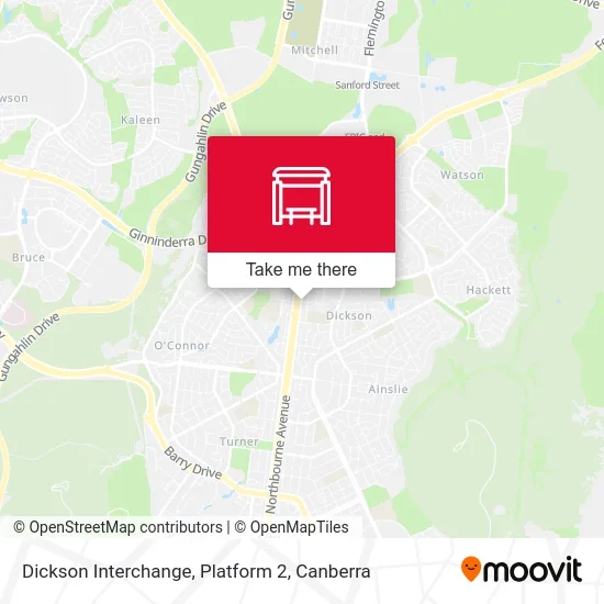 Mapa Dickson Interchange, Platform 2