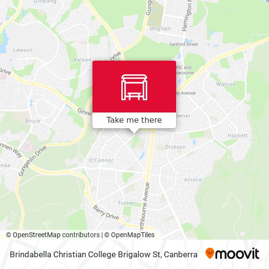 Mapa Brindabella Christian College Brigalow St