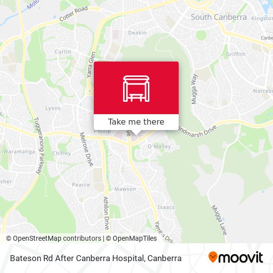 Bateson Rd After Canberra Hospital map