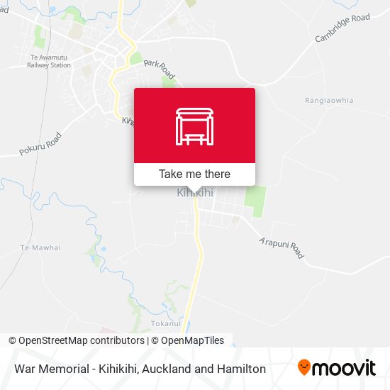 War Memorial - Kihikihi map