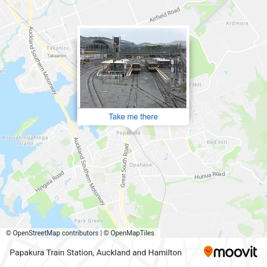 Papakura Train Station map