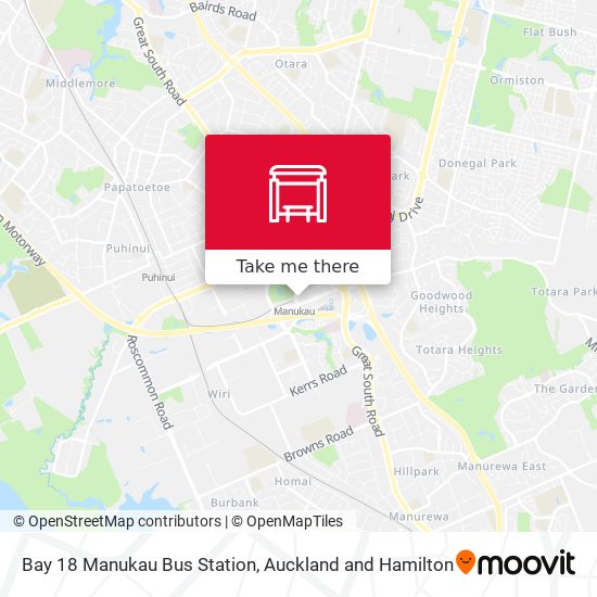 Bay 18 Manukau Bus Station map