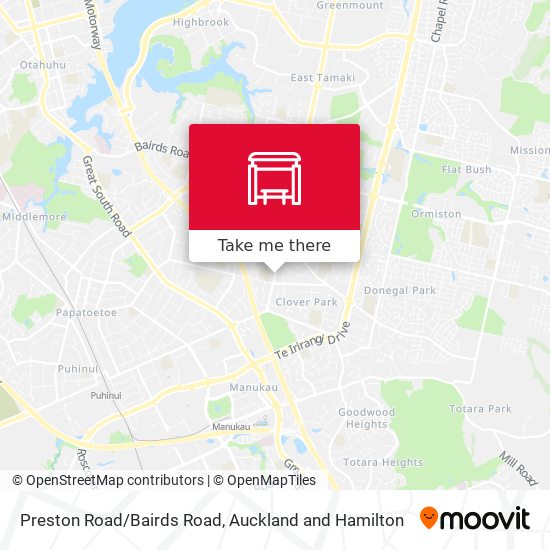 Preston Road/Bairds Road map