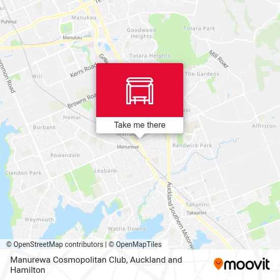 Manurewa Cosmopolitan Club map