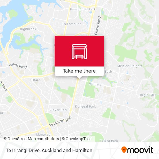 Te Irirangi Drive map