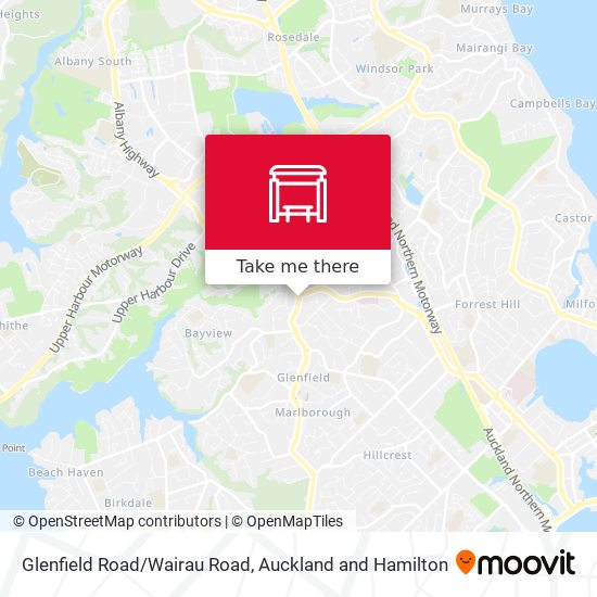 Glenfield Road/Wairau Road map