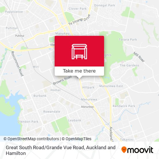 Great South Road / Grande Vue Road map