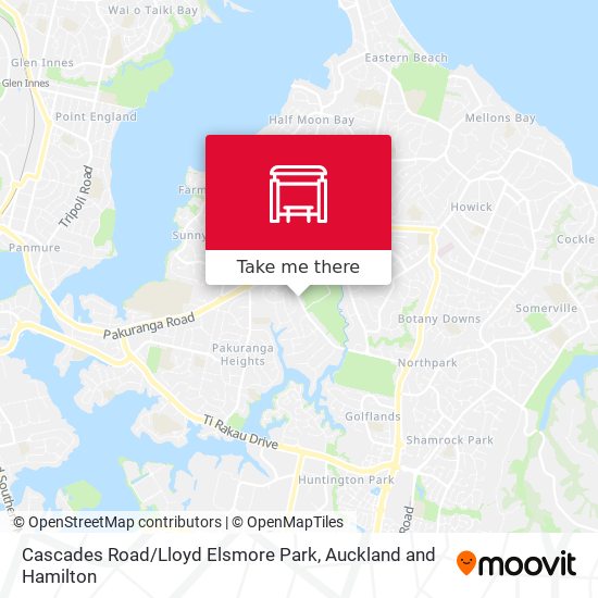 Cascades Road / Lloyd Elsmore Park map