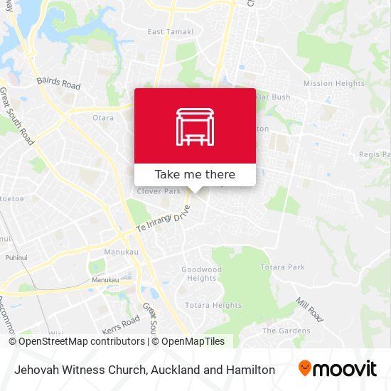 Jehovah Witness Church map