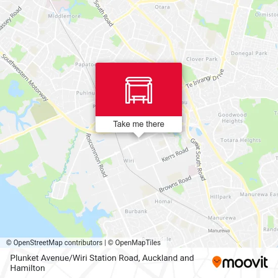 Plunket Avenue / Wiri Station Road map