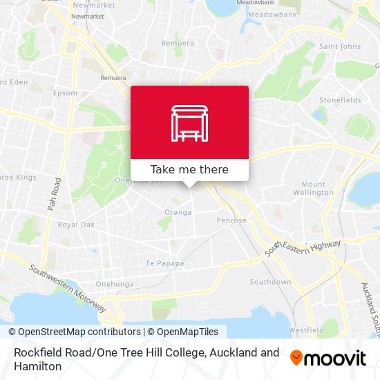 Rockfield Road / One Tree Hill College map