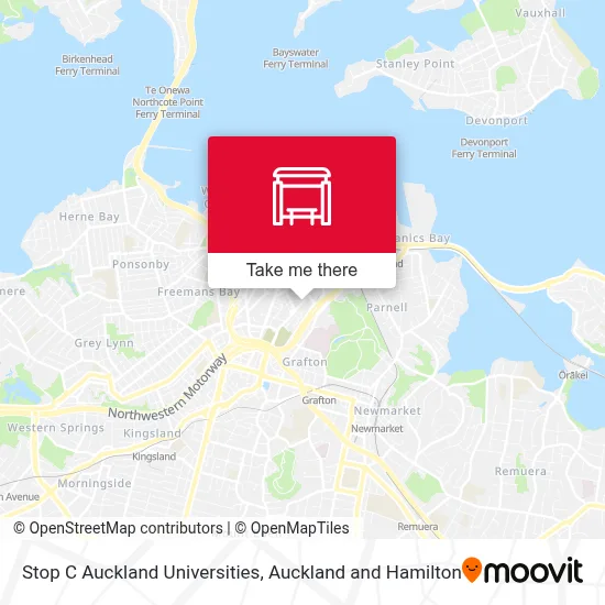Stop C Auckland Universities map