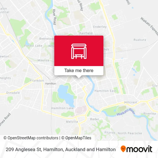 209 Anglesea St, Hamilton map