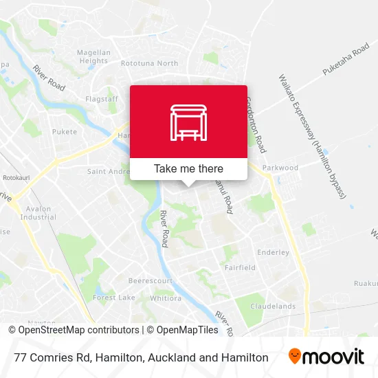 77 Comries Rd, Hamilton map