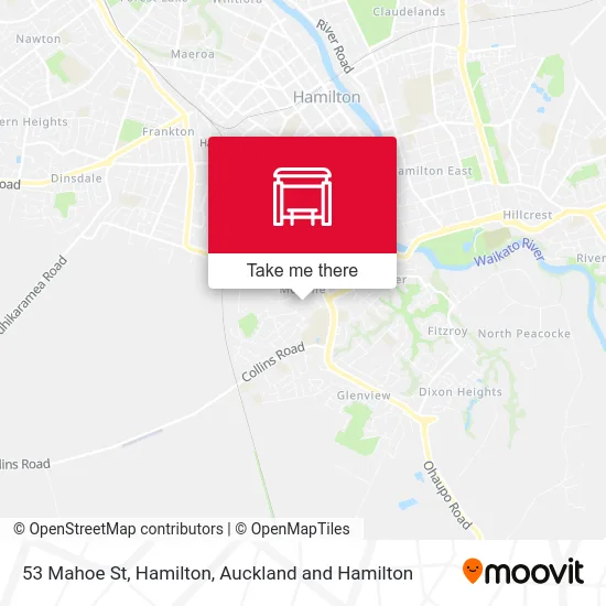 53 Mahoe St, Hamilton map