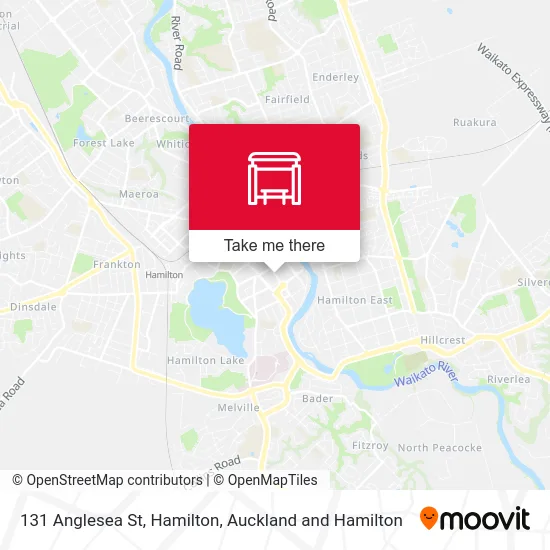 131 Anglesea St, Hamilton map