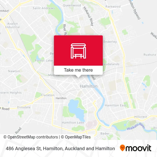 486 Anglesea St, Hamilton map