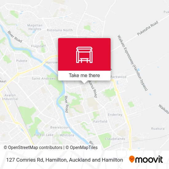 127 Comries Rd, Hamilton map