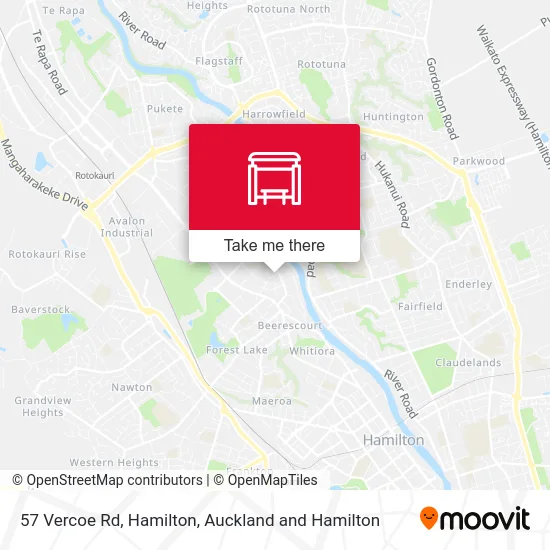 57 Vercoe Rd, Hamilton map