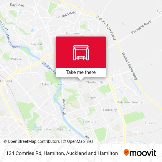 124 Comries Rd, Hamilton map