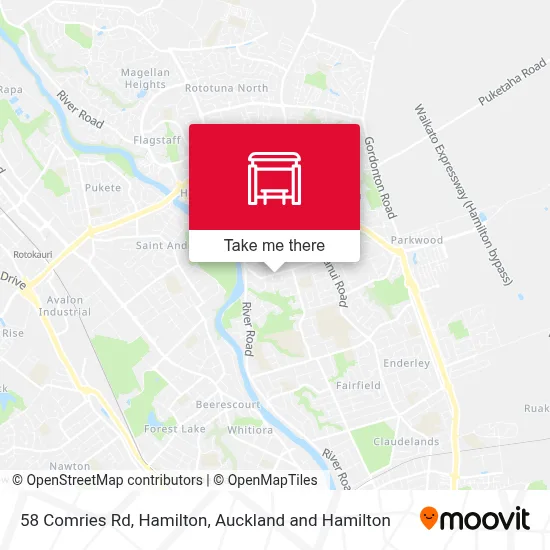 58 Comries Rd, Hamilton map