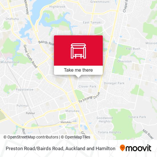 Preston Road/Bairds Road map
