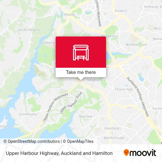 Upper Harbour Highway map