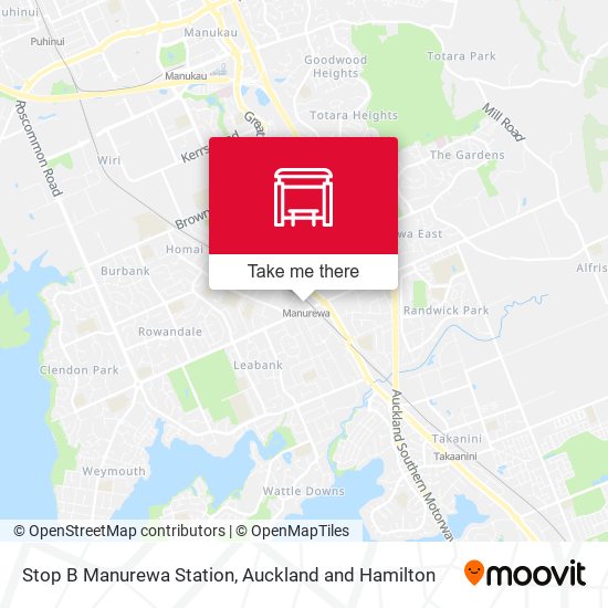 Stop B Manurewa Station map