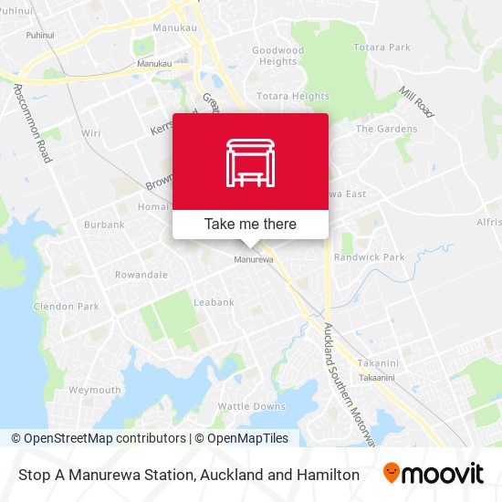 Stop A Manurewa Station map