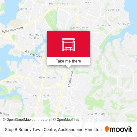 Stop B Botany Town Centre map