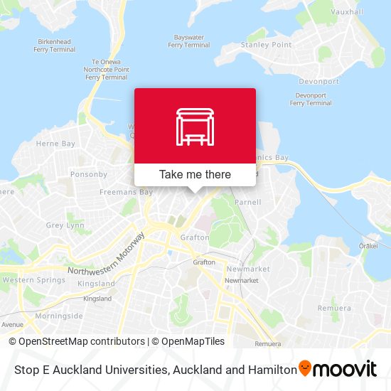 Stop E Auckland Universities地图