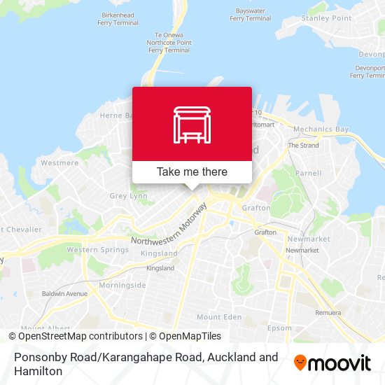 Ponsonby Road/Karangahape Road map